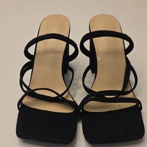 Elegant Black Strappy Women's Heels